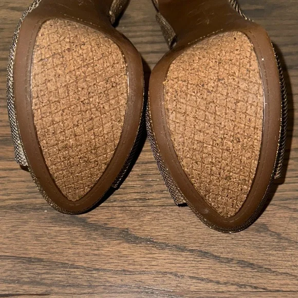 Jessica Simpson Sparkle Gold Slingback Heels - Picture 11 of 12